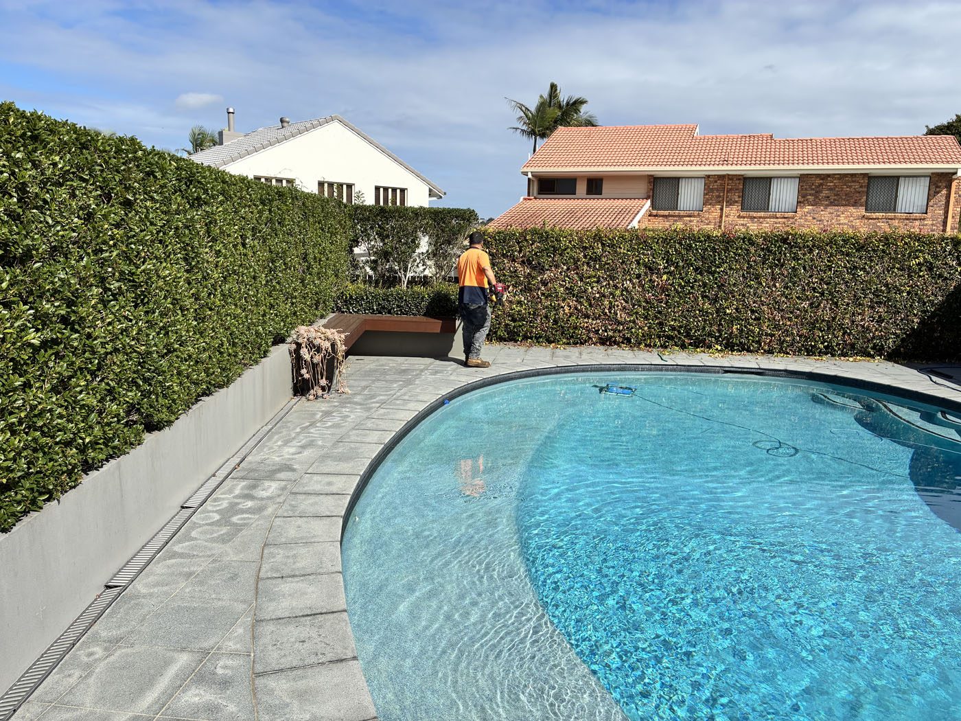 Poolside hedge and garden work by Haider Haiwary